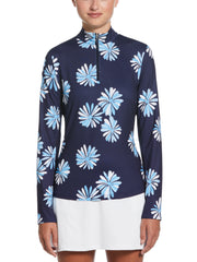 OPEN FLORAL Long Sleeve PRINTED SUN PROTECTION (Peacoat) 