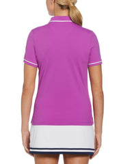 Performance Veronica Short Sleeve Golf Polo Shirt (Purple Cactus Flower) 