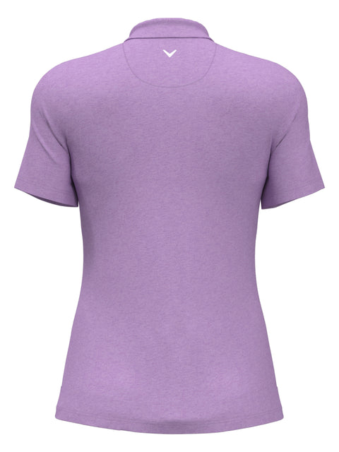 Quarter Zip Short Sleeve Heather Golf Polo Shirt (English Lavender Htr) 