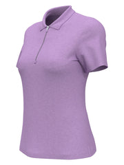 Quarter Zip Short Sleeve Heather Golf Polo Shirt (English Lavender Htr) 