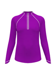 Women's Solid Long Sleeve Tennis Shirt with Sun Protection