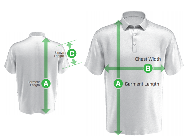 Polo shirt size guide
