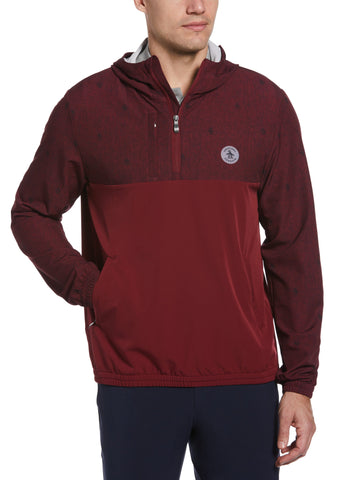 Original Penguin Men's 1/4 Zip Printed Pete Wind Hoodie | Golf