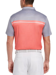 Men's Blocked Birdseye Print Golf Polo