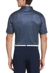 Short Sleeve Hibiscus Print Polo (Classic Navy) 