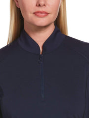 Women's Sun Protection Golf Shirt with Under Sleeve Mesh Panel